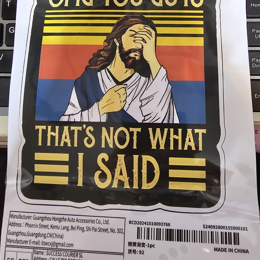 Humorous Jesus Sticker - Multicolor